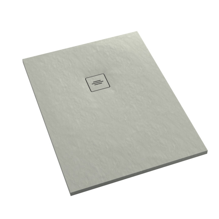 Schedline Brodzik kompozytowy Stabilsound Plus® Protos Cement Stone 80x170x4 cm, prostokątny, Gwarancja 15 lat
